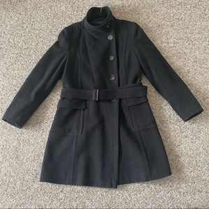 Mexx Black/Grey Wool Coat (Charcoal Color)